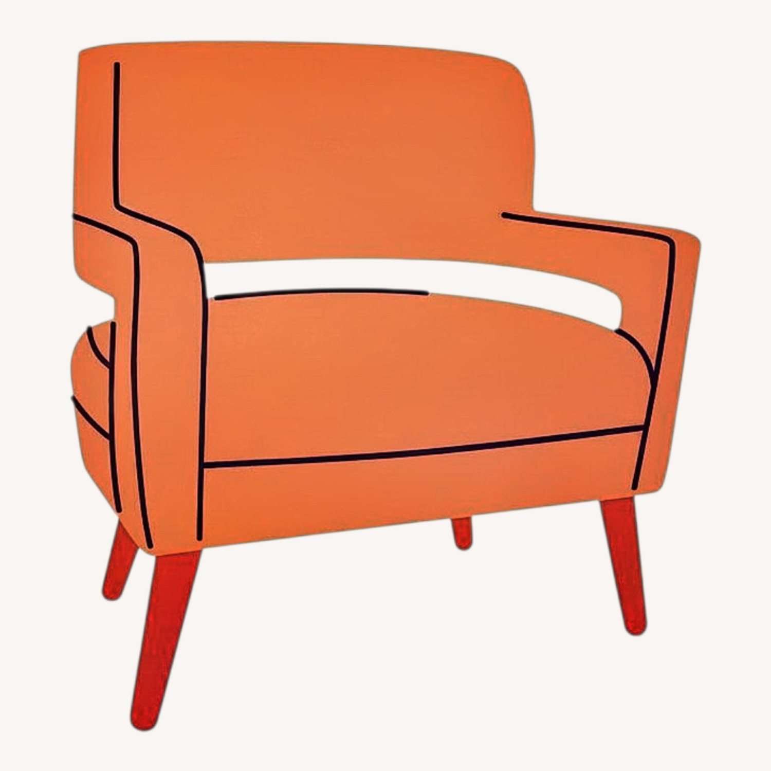 White Fabric Accent Chair - image-4