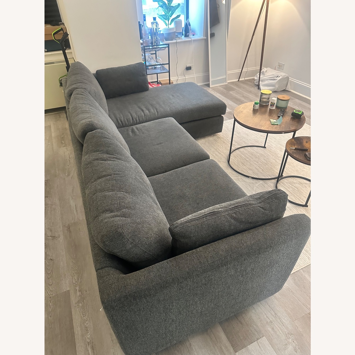 AllModern Dark Gray Fabric 2 Piece Sectional - image-4