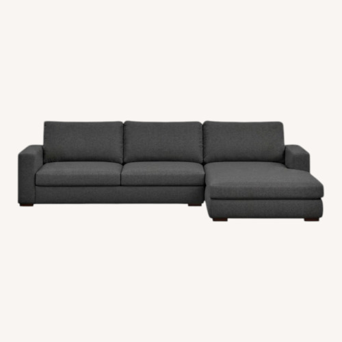 Used AllModern Dark Gray Fabric 2 Piece Sectional for sale on AptDeco