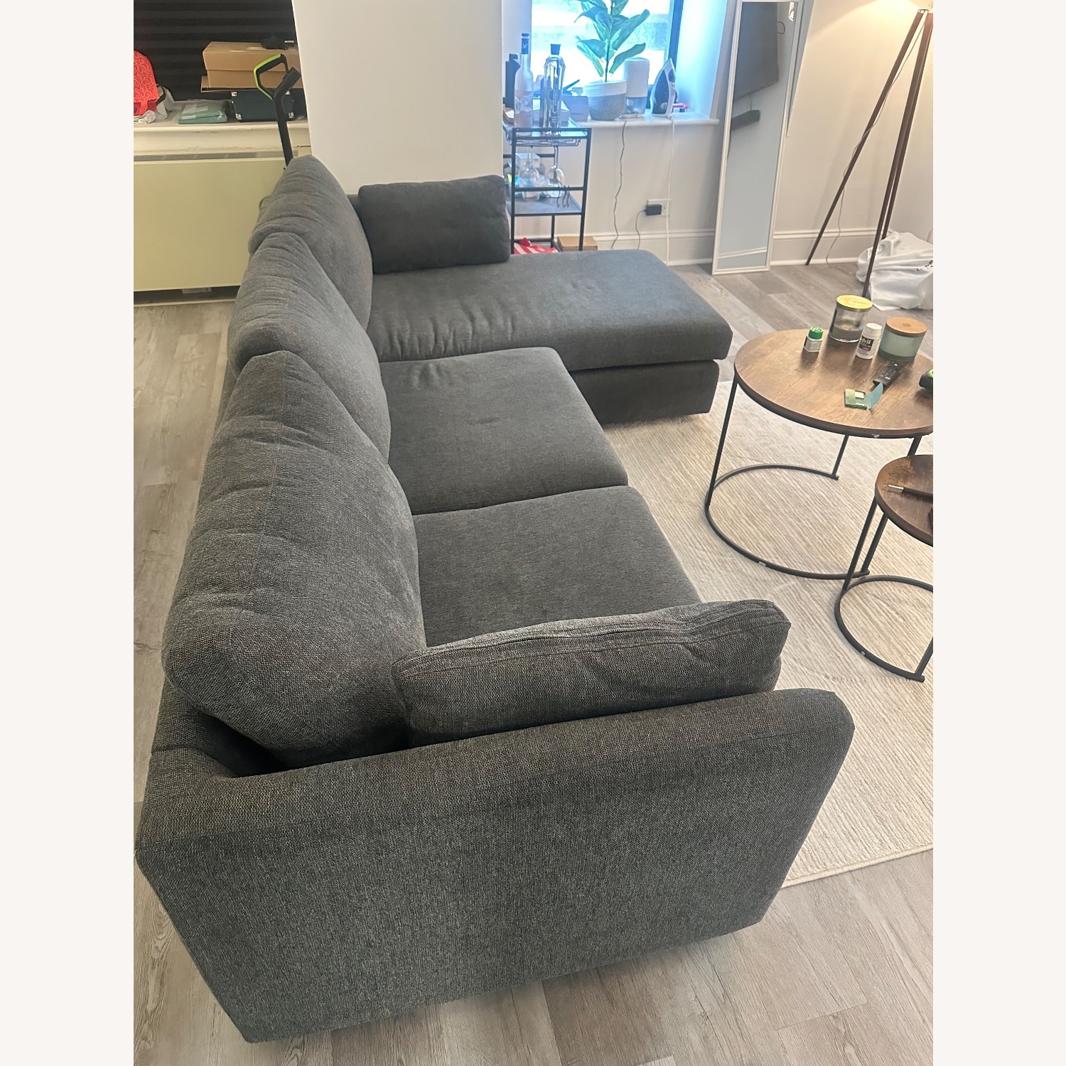 AllModern Dark Gray Fabric 2 Piece Sectional - image-2