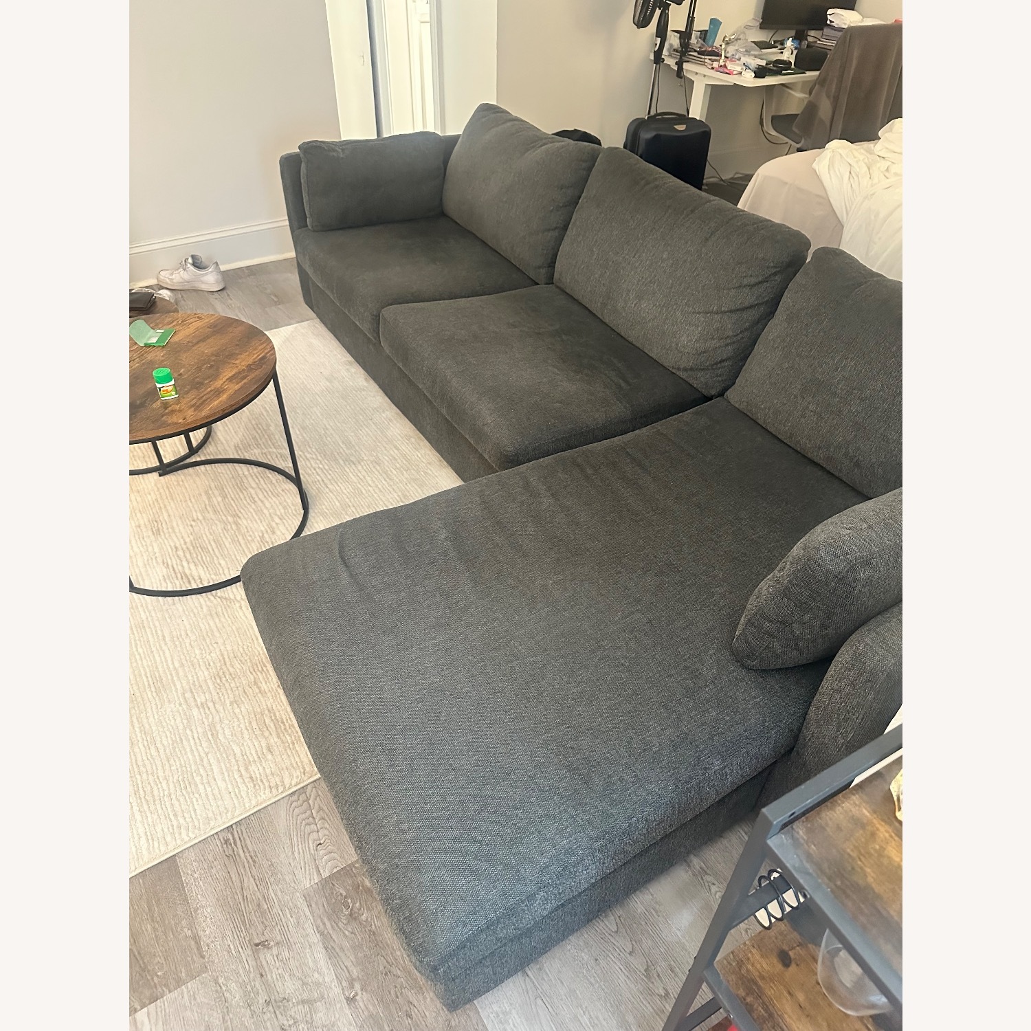 AllModern Dark Gray Fabric 2 Piece Sectional - image-1
