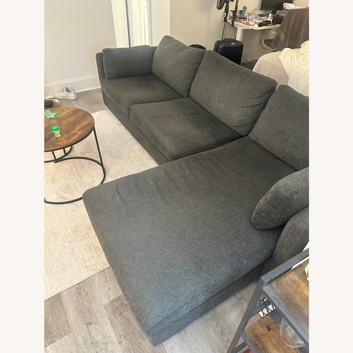 Used AllModern Dark Gray Fabric 2 Piece Sectional for sale on AptDeco