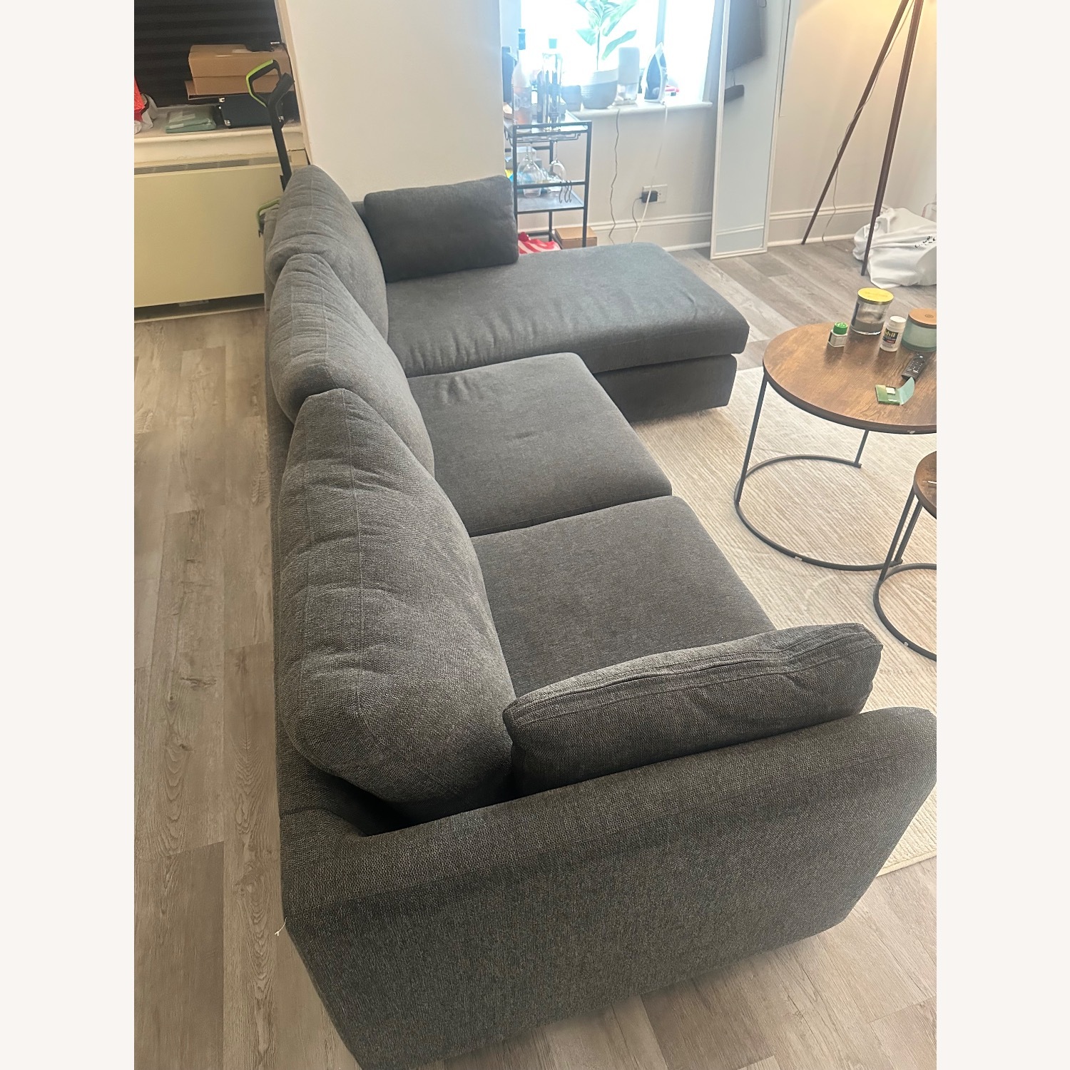 AllModern Dark Gray Fabric 2 Piece Sectional - image-3