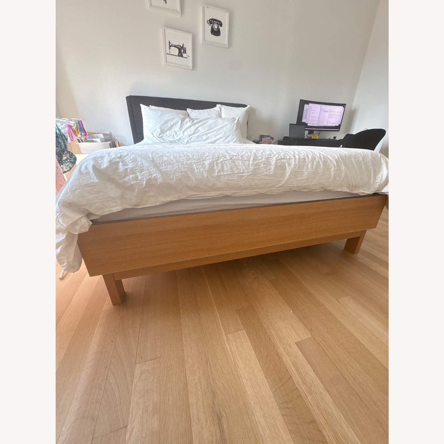 IKEA Light Brown Wood Queen Bed - image-2