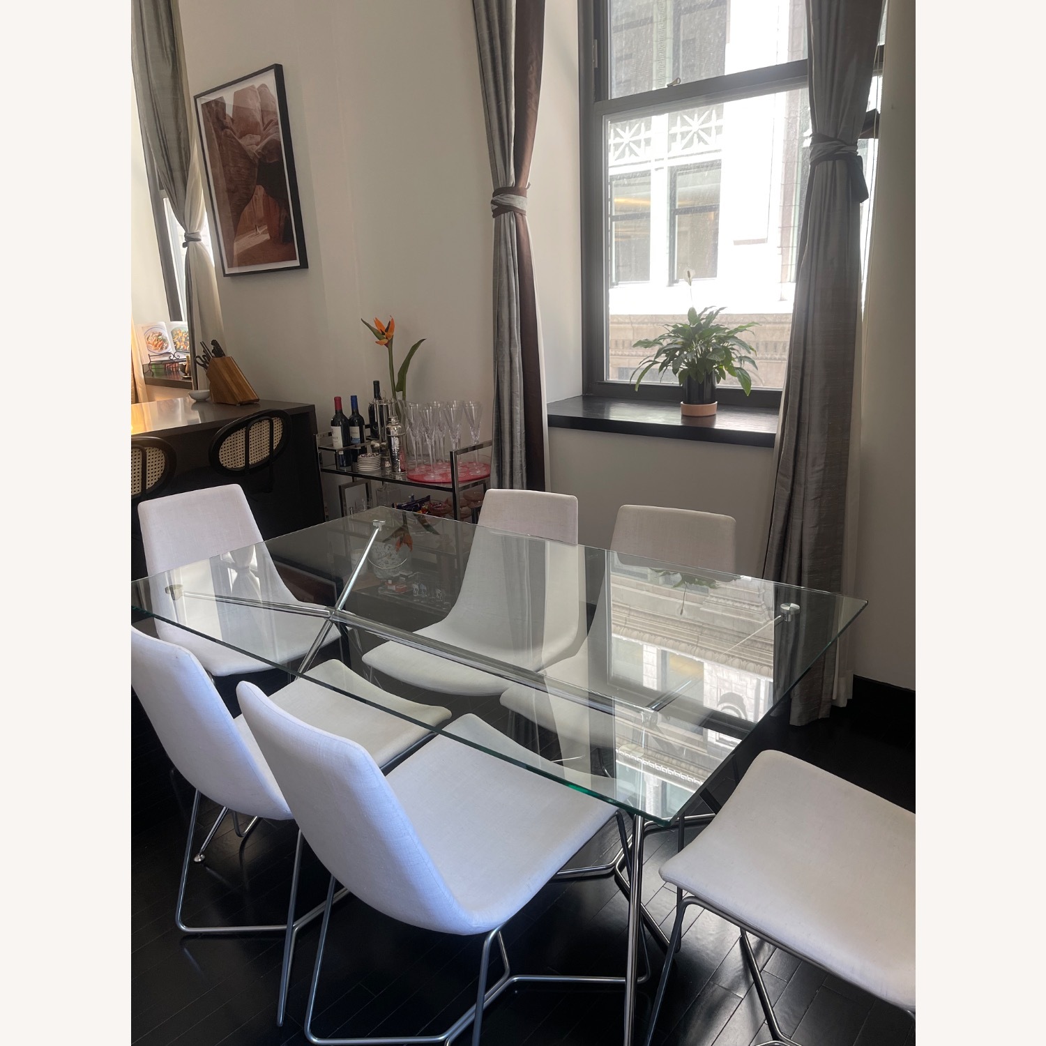 Pottery Barn Avery Rectangular Dining Table - Chrome - image-1