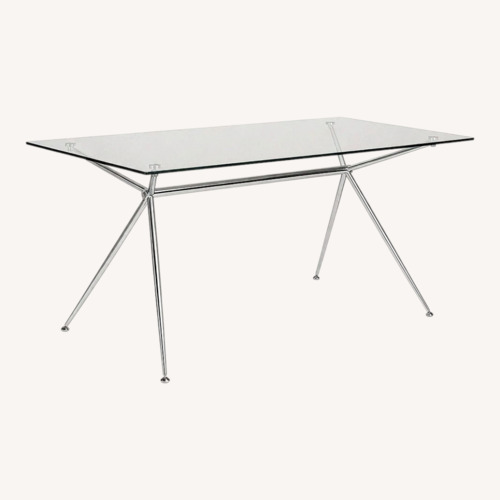Used Pottery Barn Avery Rectangular Dining Table - Chrome for sale on AptDeco