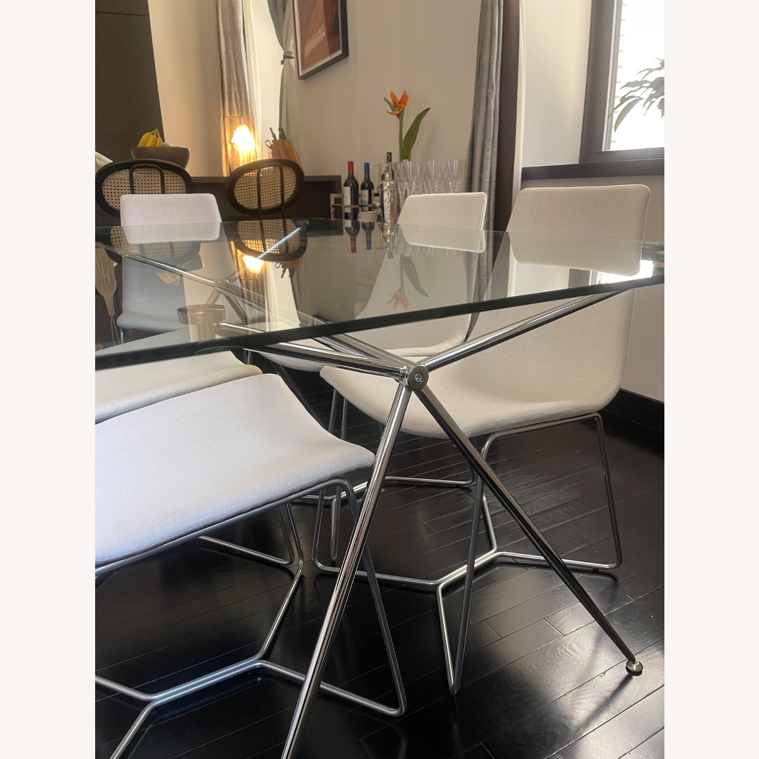 Pottery Barn Avery Rectangular Dining Table - Chrome - image-3