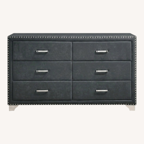 Used Ashley Furniture Light Gray Suede Dresser for sale on AptDeco