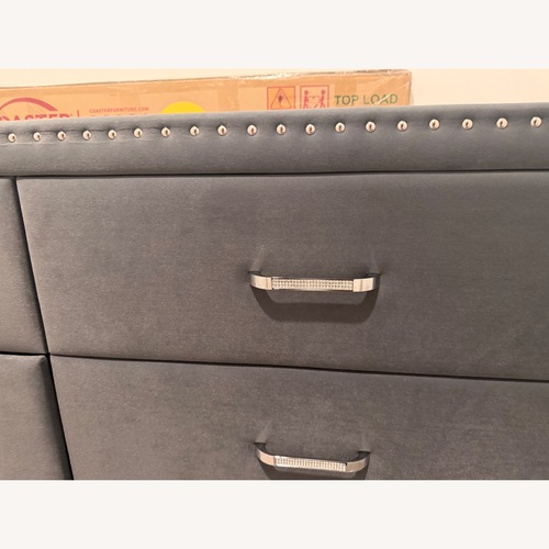 Used Ashley Furniture Light Gray Suede Dresser for sale on AptDeco
