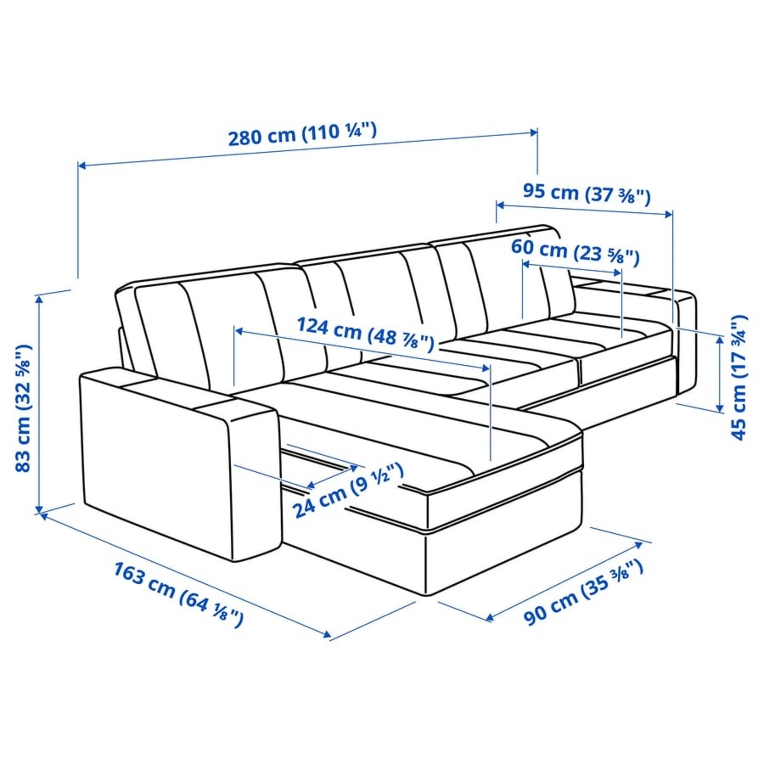 IKEA Kivik 3 Seat Sectional Sofa - image-4