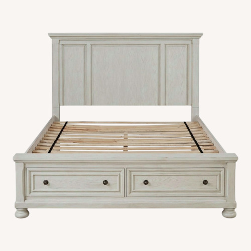 Used Ashley Furniture Robbinsdale White Wood Queen Bed for sale on AptDeco