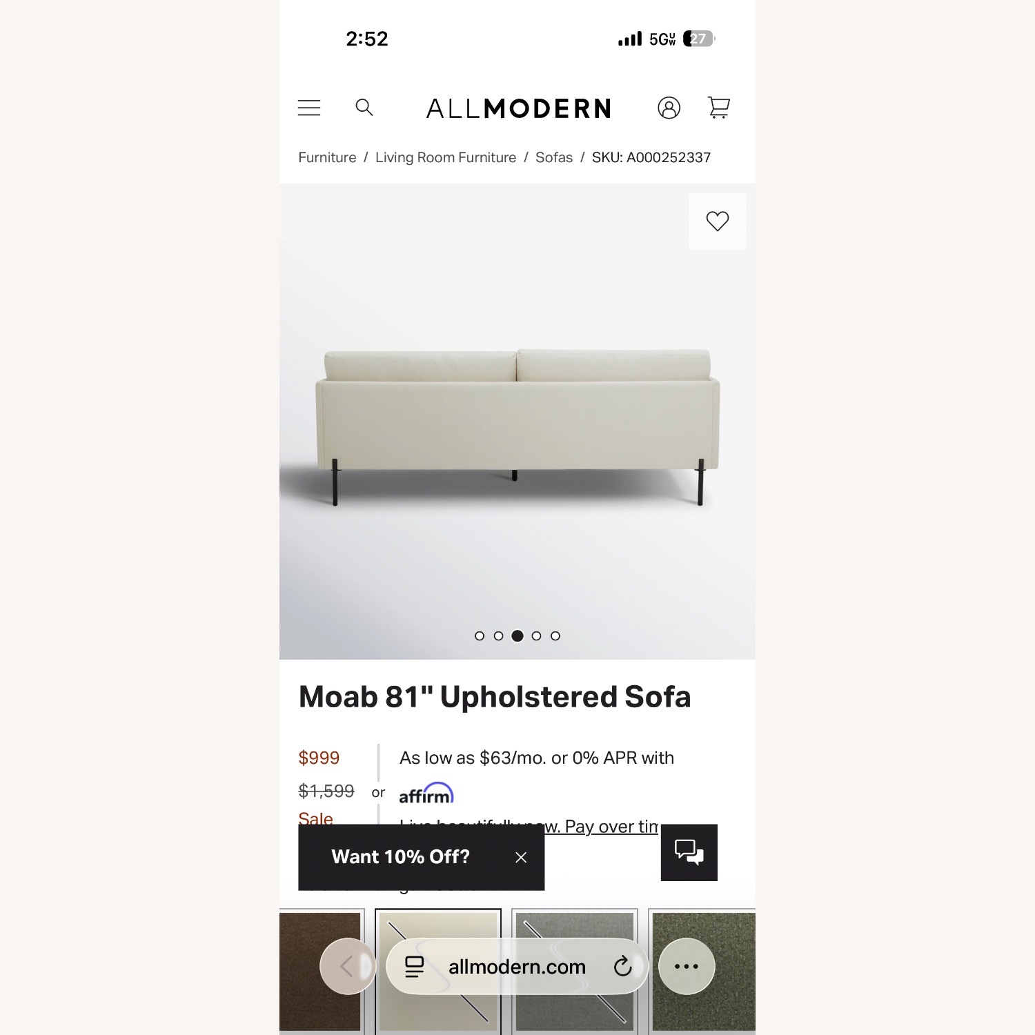 AllModern Moab 81'' Upholstered Sofa - image-7