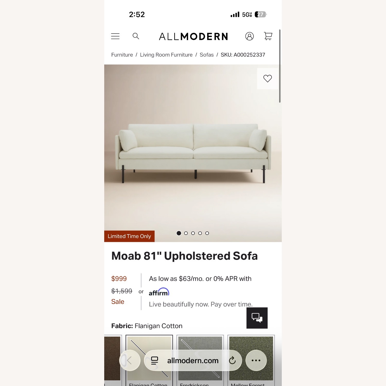 AllModern Moab 81'' Upholstered Sofa - image-6