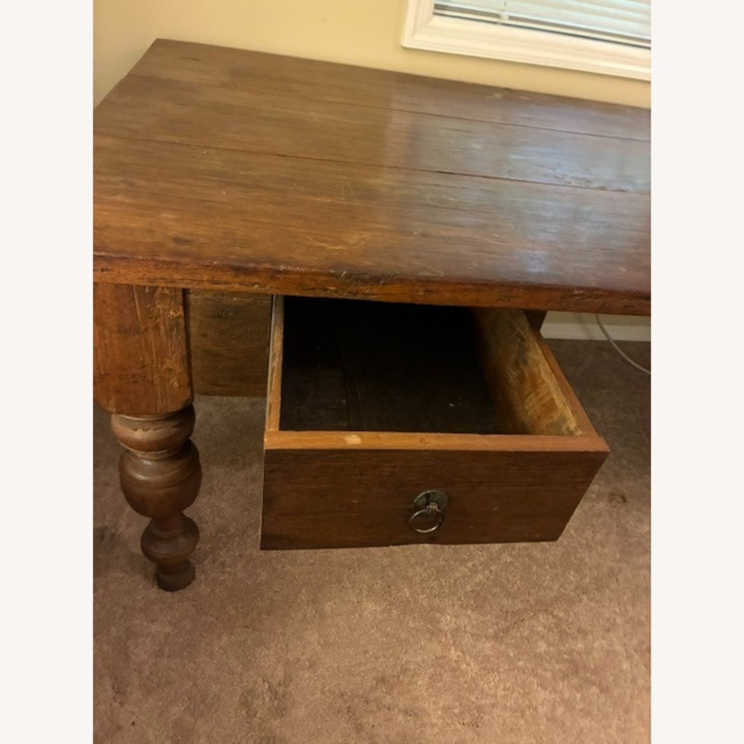 Antique Hand Made Wood Mexican Desk - image-4
