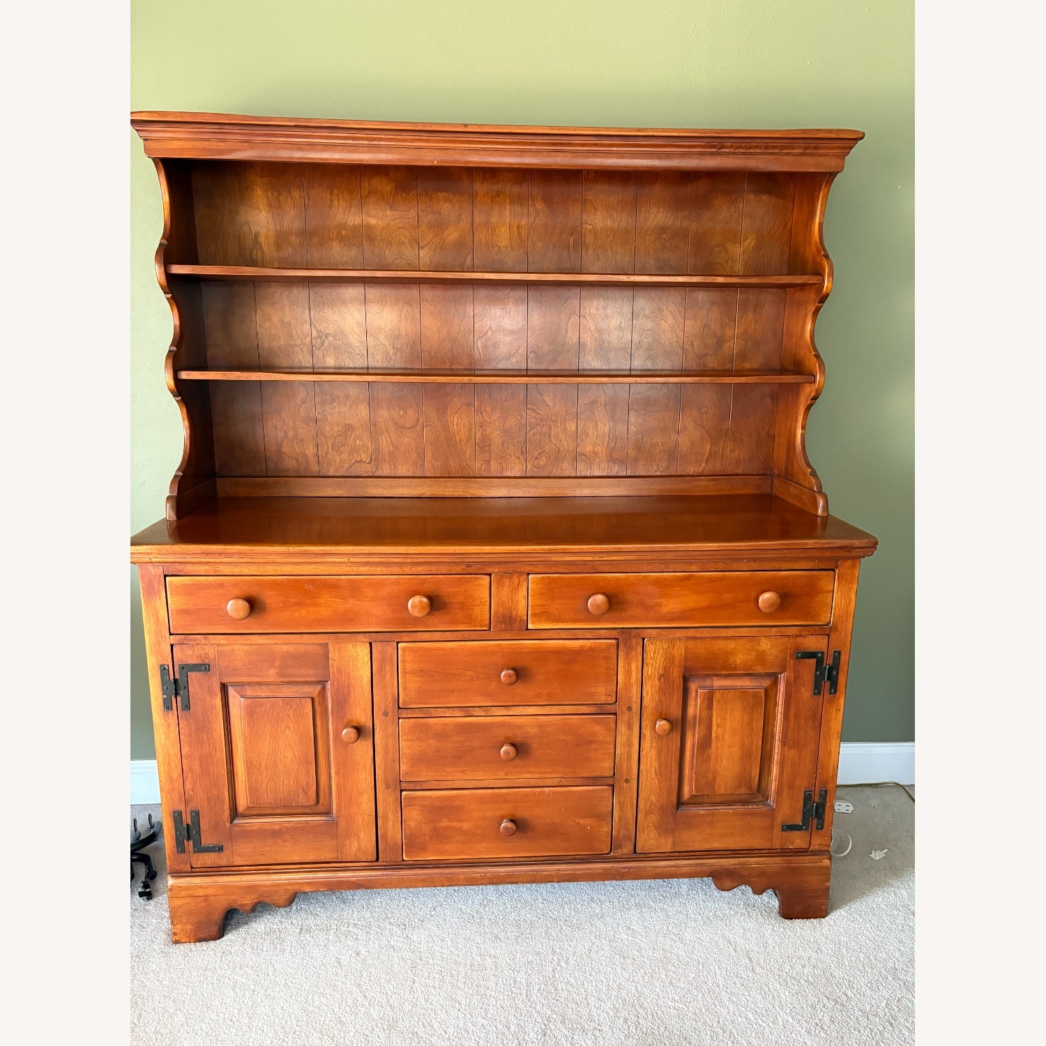 Vintage/Antique Light Brown Wood Sideboard - image-1