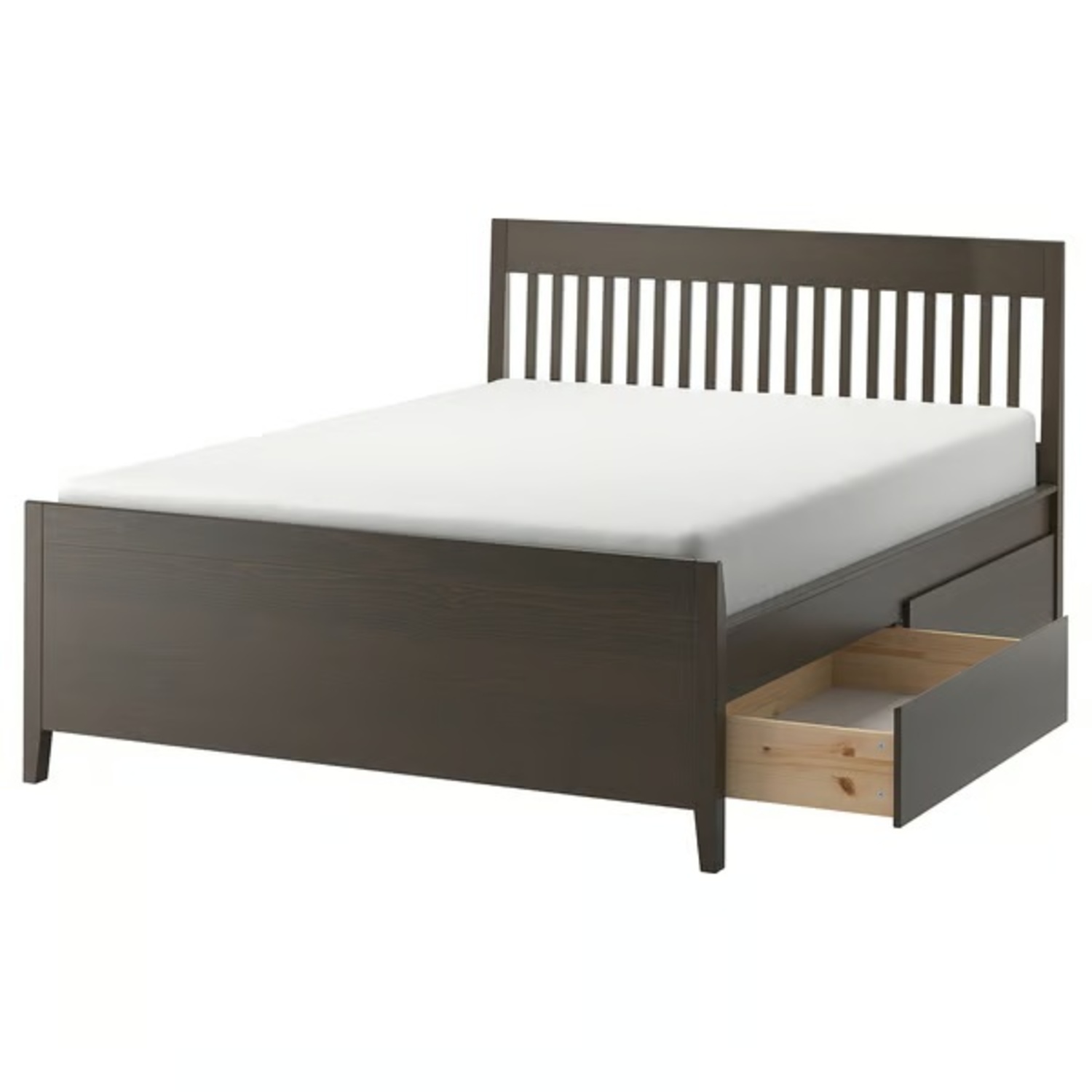 IKEA IDANÄS Dark Brown Wood King Bed - image-4