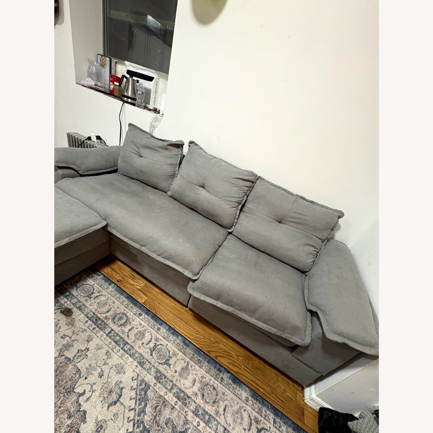 Light Gray Fabric 3+ Seater Sofa - image-2