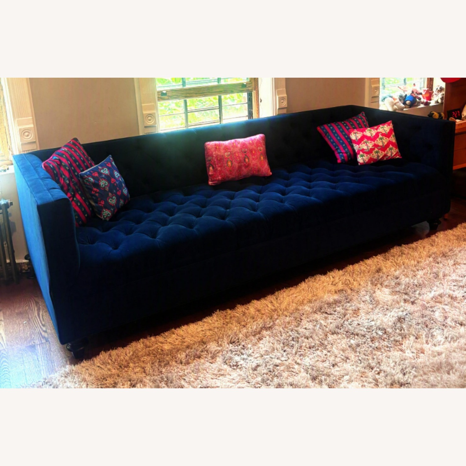 ModShop Navy Velvet Deep Tufted Sofa - image-2