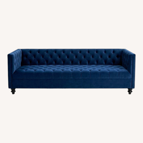 Used ModShop Navy Velvet Deep Tufted Sofa for sale on AptDeco