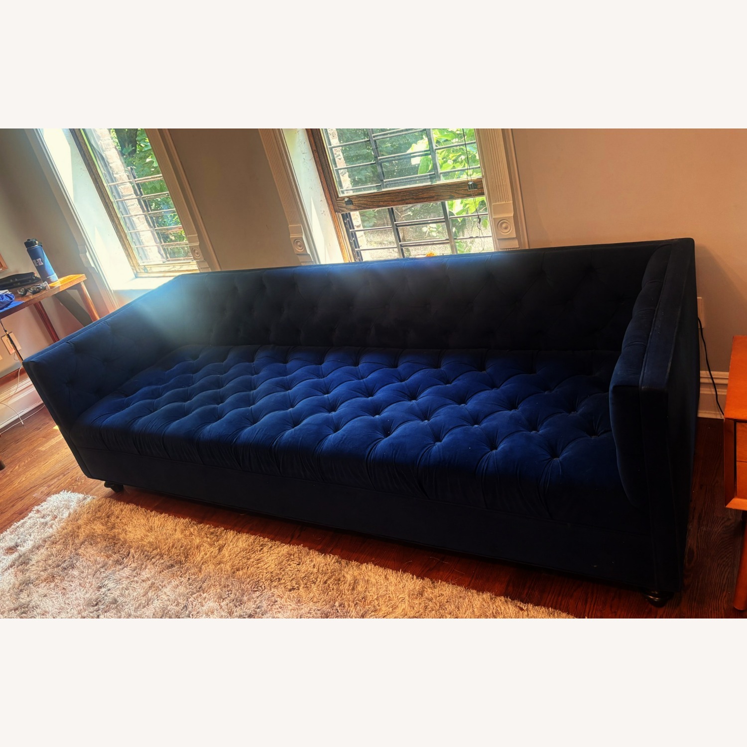 ModShop Navy Velvet Deep Tufted Sofa - image-3