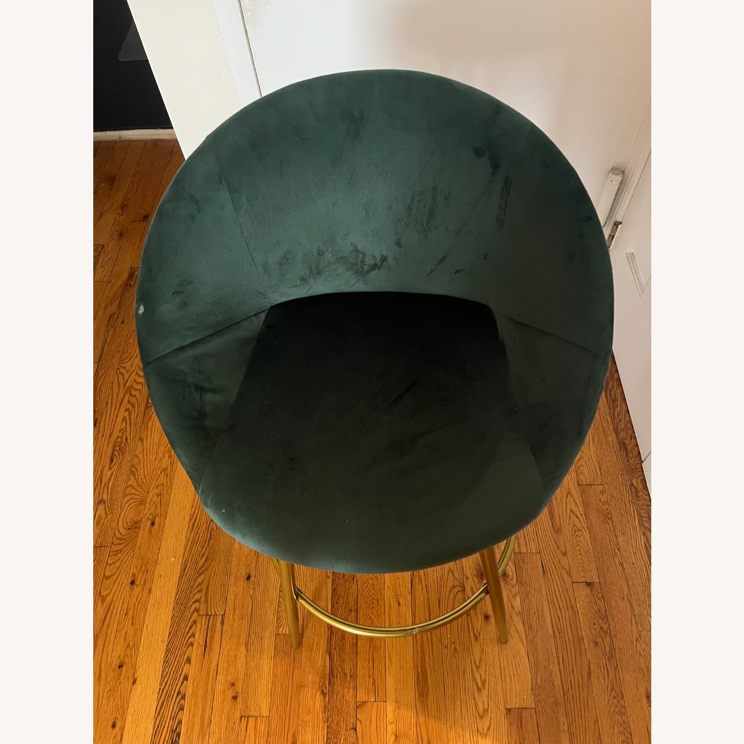 Dark Green Velvet Stools - image-3
