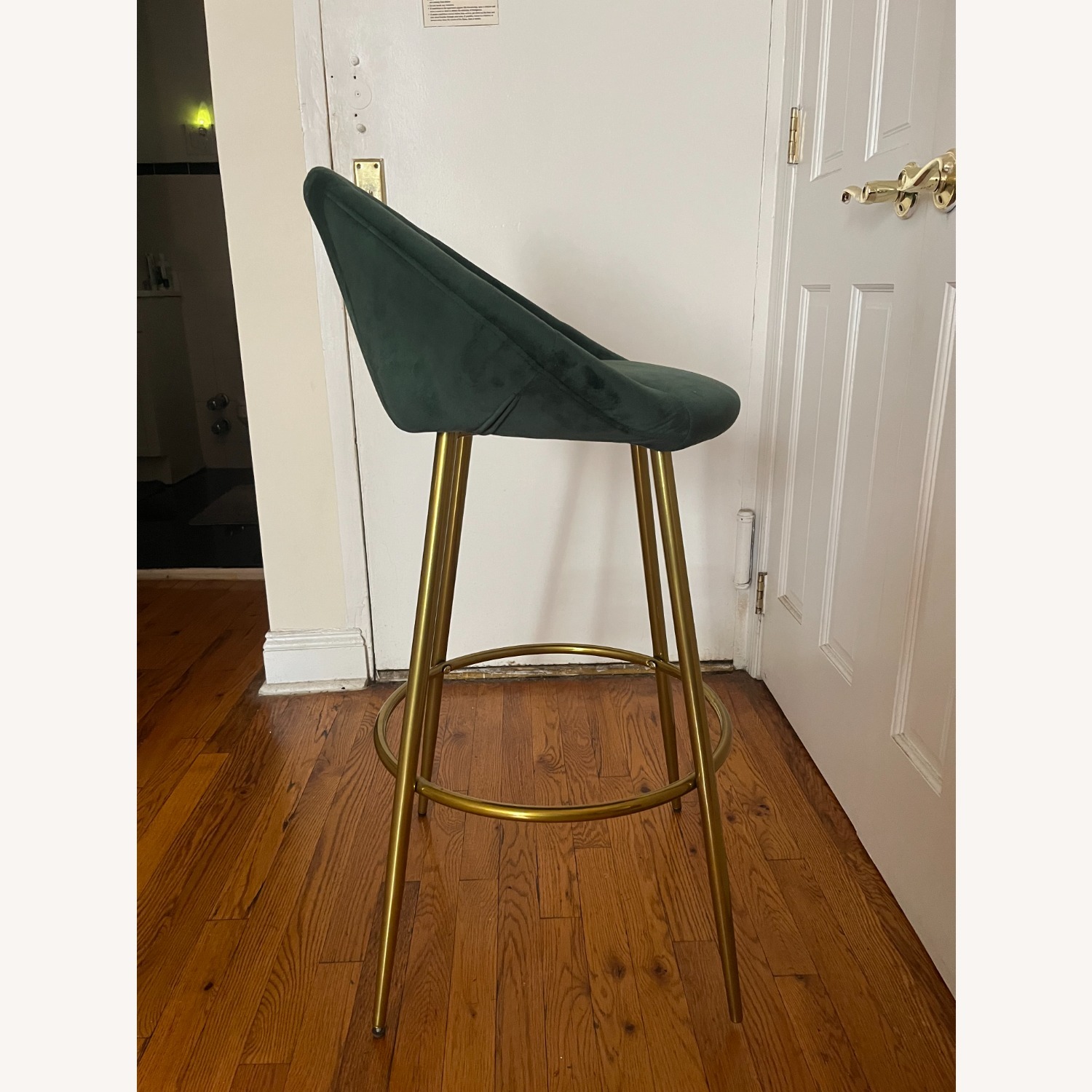 Dark Green Velvet Stools - image-2