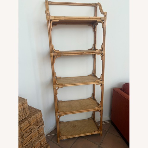 Used Rattan & Woven Cane 5-Tier Étagère  for sale on AptDeco