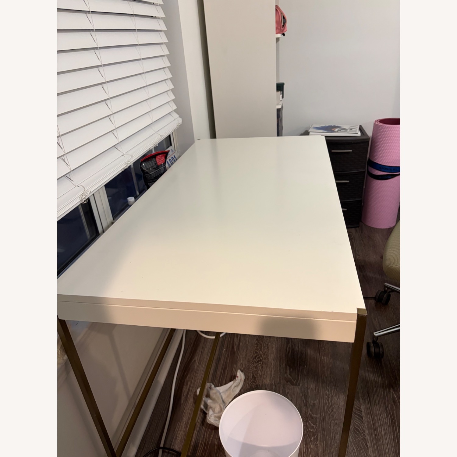 West Elm Zane White Desk - image-3