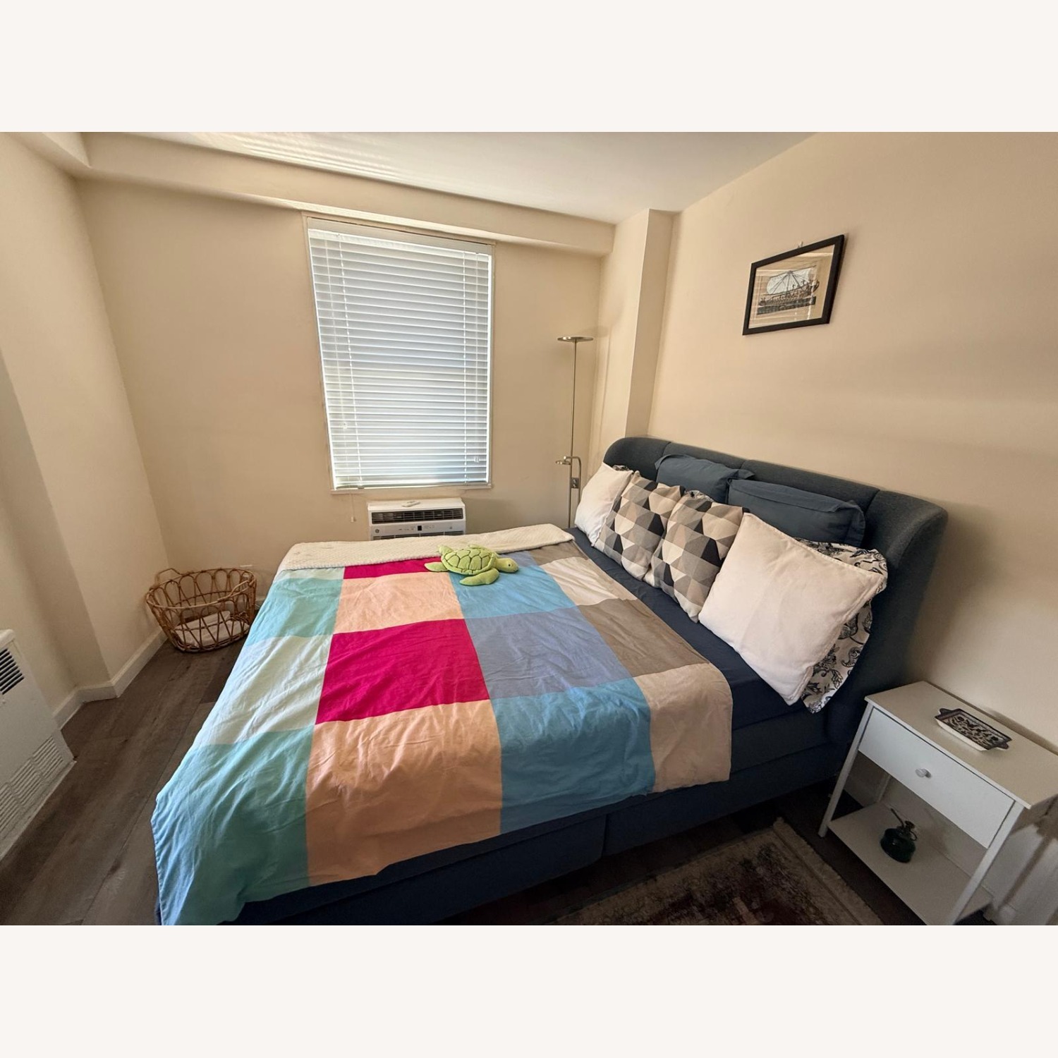 IKEA Blue Fabric Queen Bed - image-3