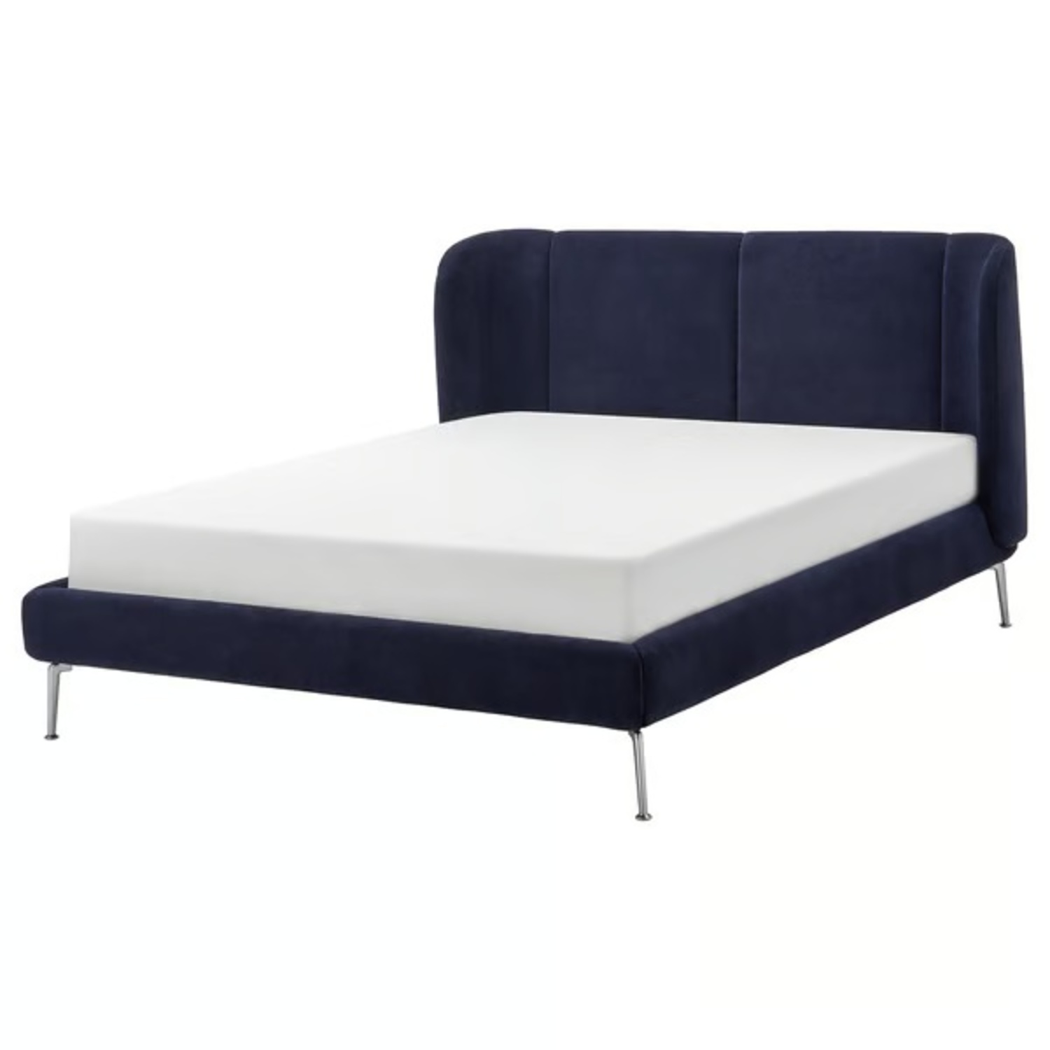 IKEA Blue Fabric Queen Bed - image-4