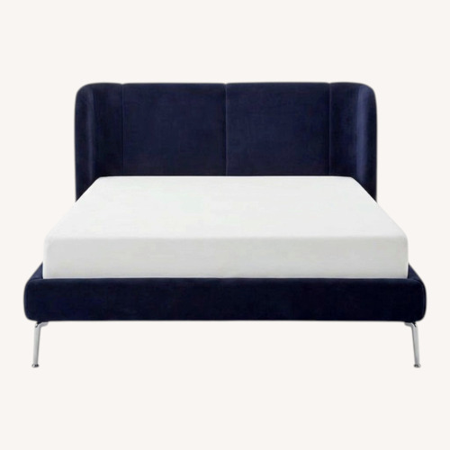 Used IKEA Blue Fabric Queen Bed for sale on AptDeco