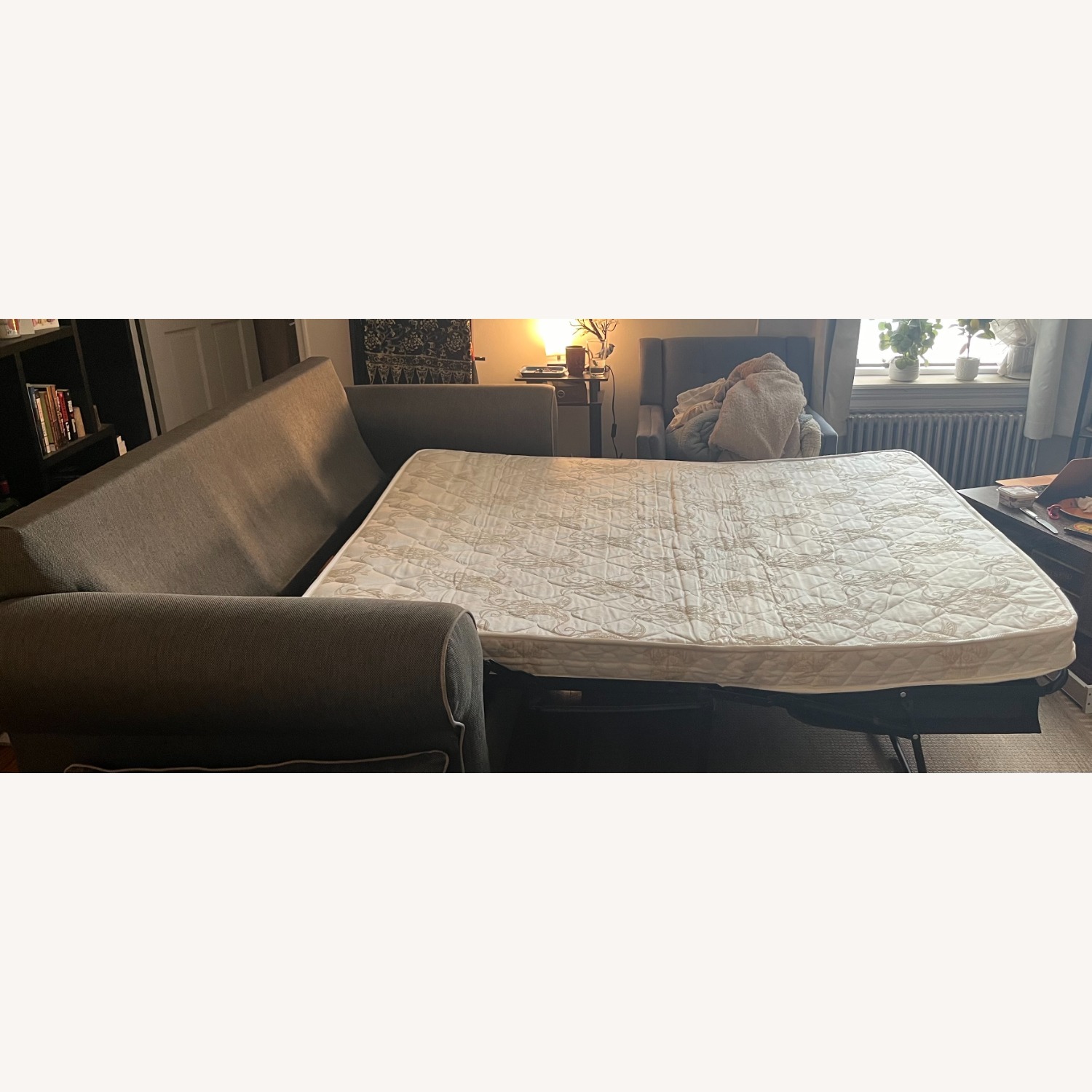 Dark Gray Fabric Sleeper Sofa - image-7
