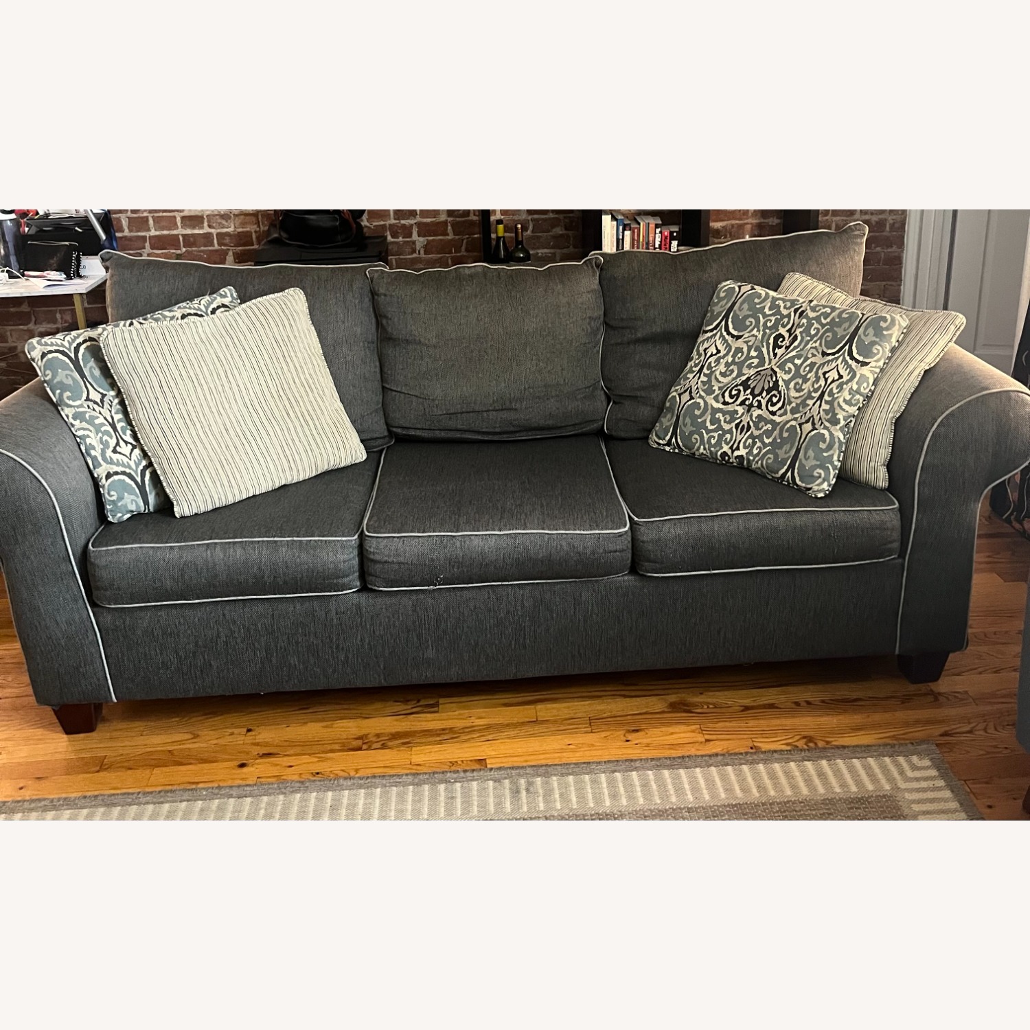 Dark Gray Fabric Sleeper Sofa - image-1