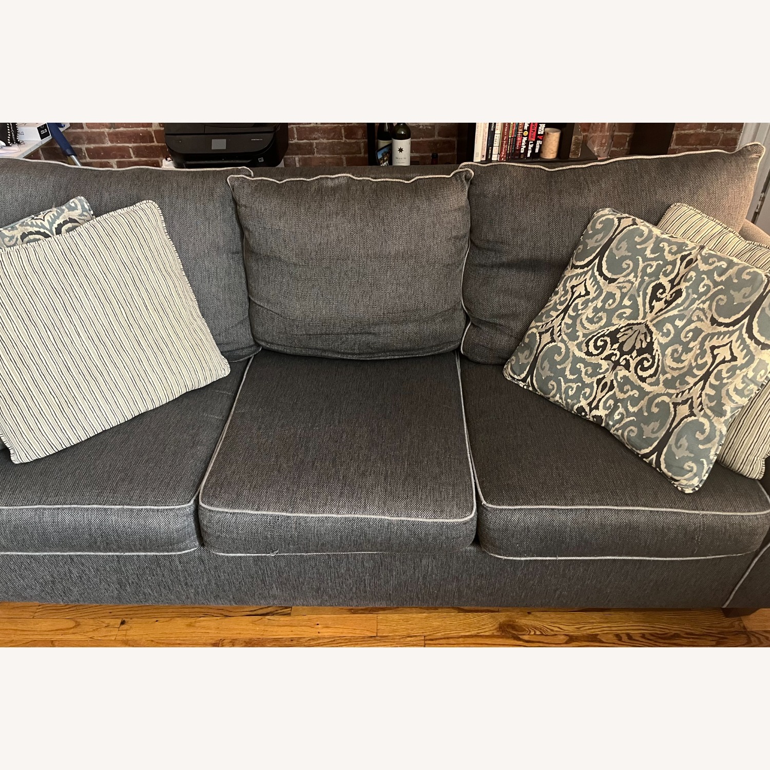 Dark Gray Fabric Sleeper Sofa - image-4