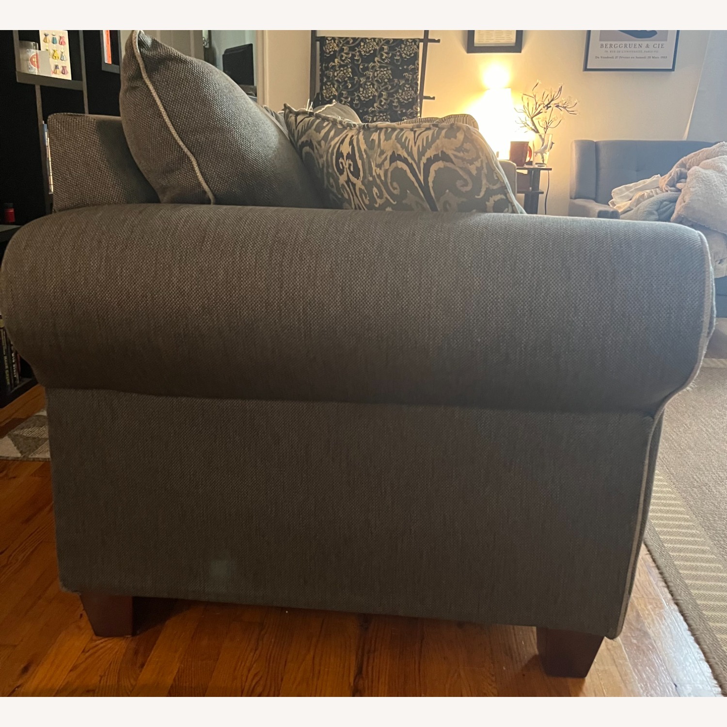 Dark Gray Fabric Sleeper Sofa - image-3