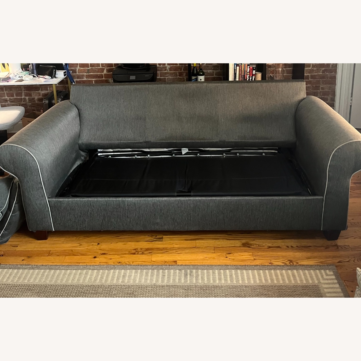 Dark Gray Fabric Sleeper Sofa - image-6