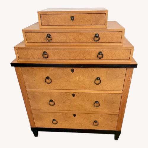 Used Biedermeier Reproduction Dark Brown Wood Chest for sale on AptDeco