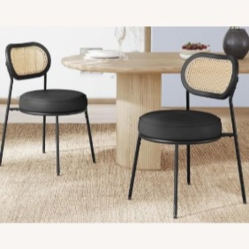 Used Amazon Vasagle Black Faux Leather Dining Chairs for sale on AptDeco