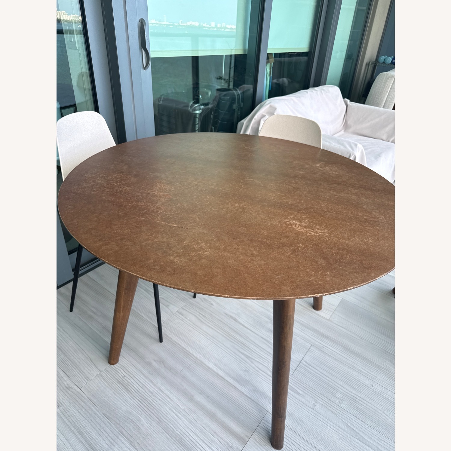 Article Walnut Rounded Dining Table - image-1