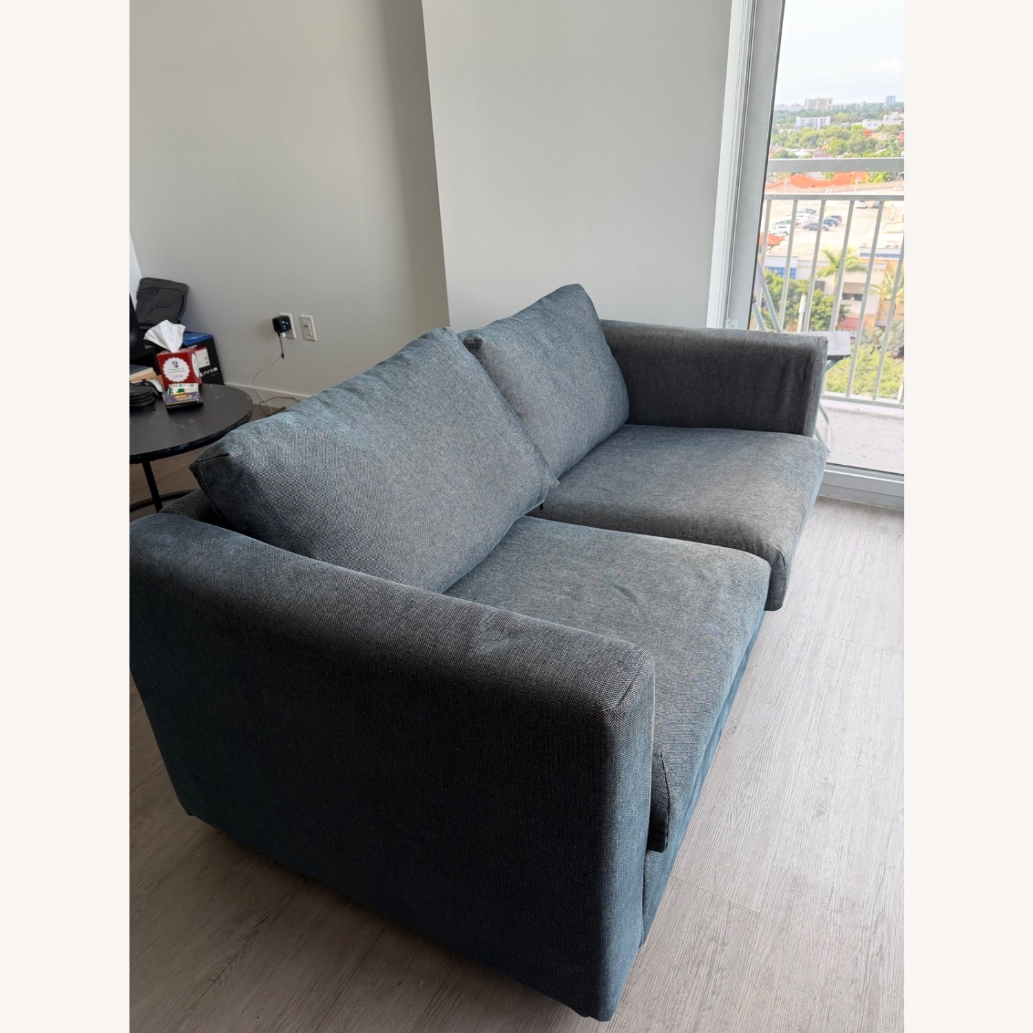 IKEA Finnala Black Fabric Loveseat - image-2