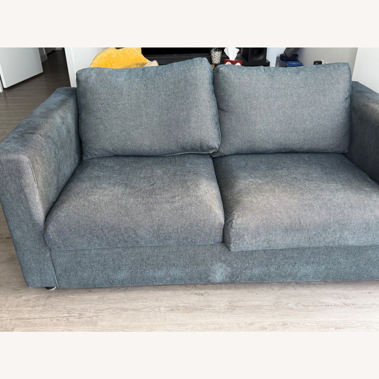 IKEA Finnala Black Fabric Loveseat - image-1