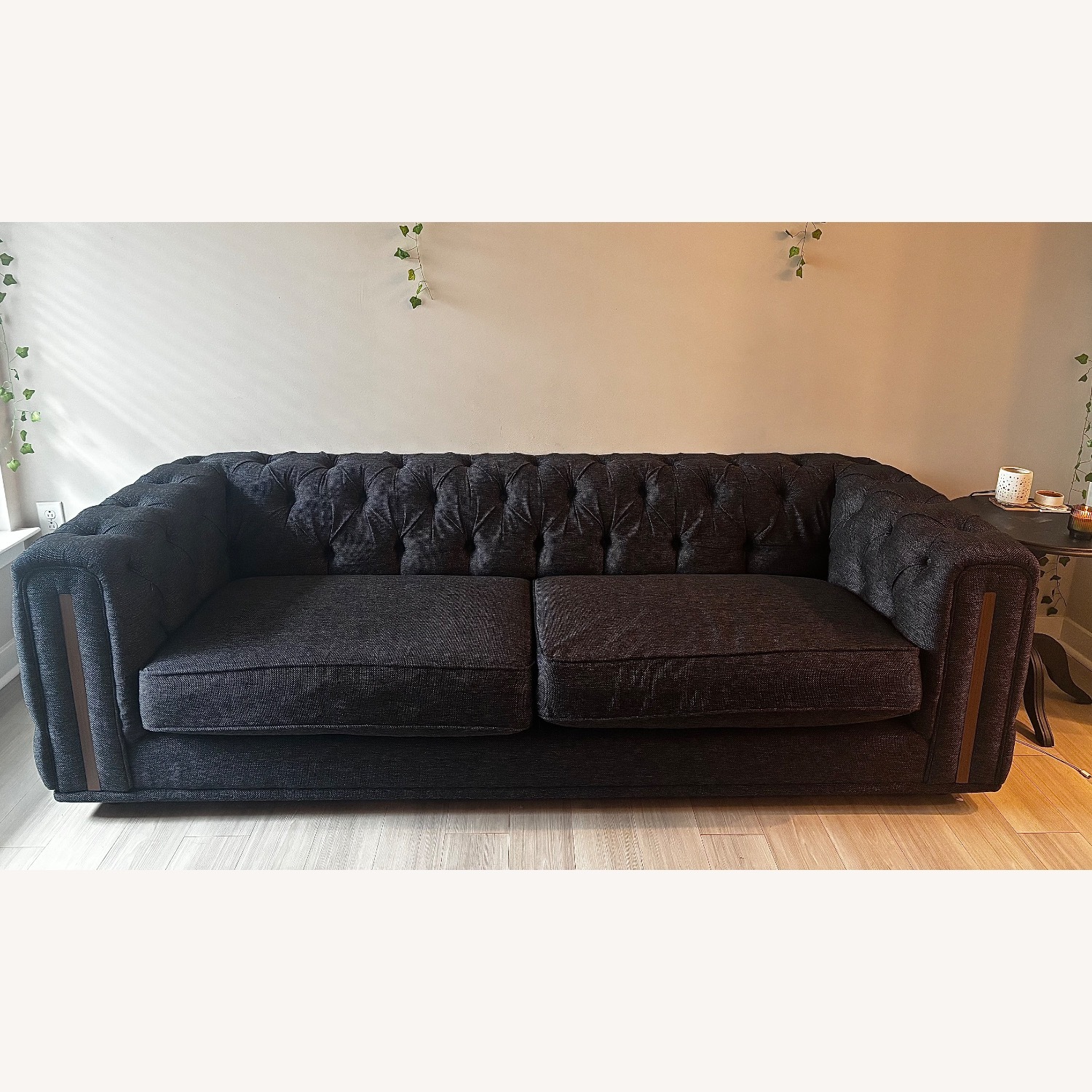 Dark Gray Fabric 2 Seater Sofa - image-1