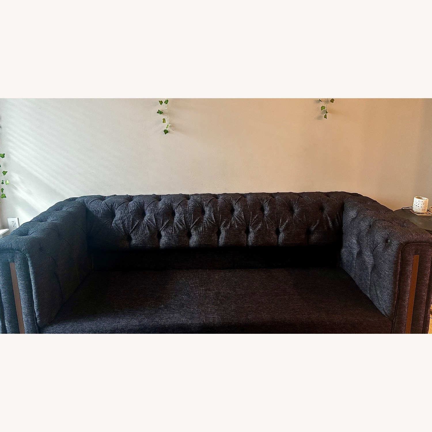 Dark Gray Fabric 2 Seater Sofa - image-3