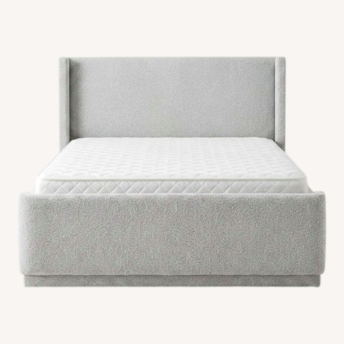 Used Light Gray Fabric Queen Bed for sale on AptDeco