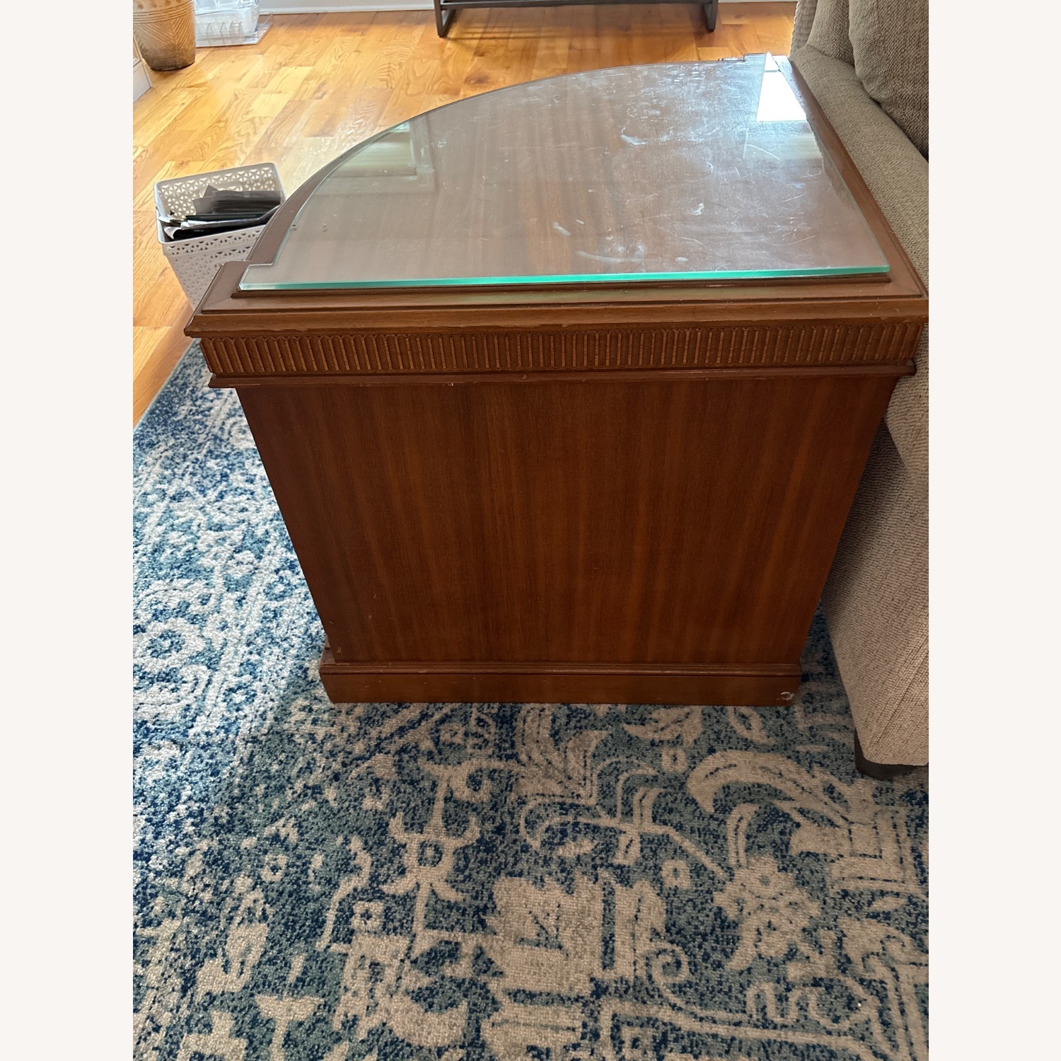 Vintage/Antique Dark Brown Wood Side Tables - image-3