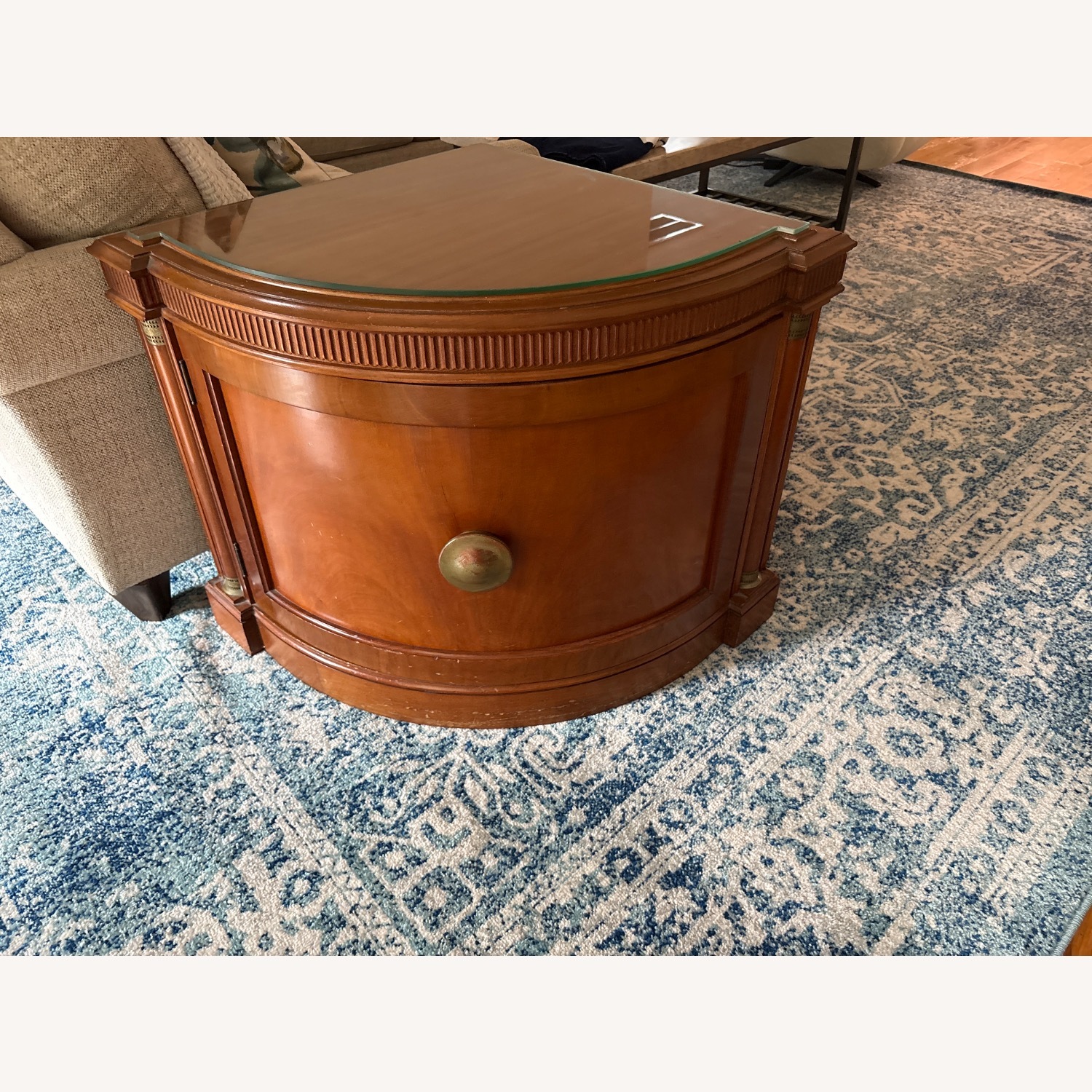 Vintage/Antique Dark Brown Wood Side Tables - image-2