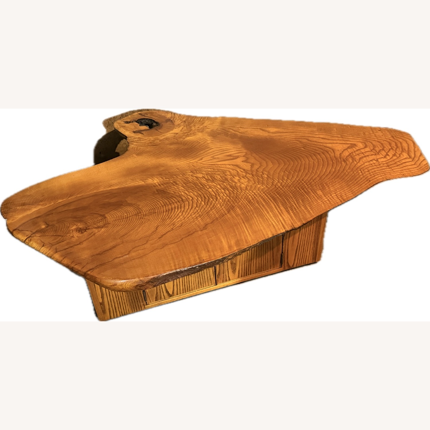 Live-Edge Curly Maple Single Slab Coffee Table - image-1
