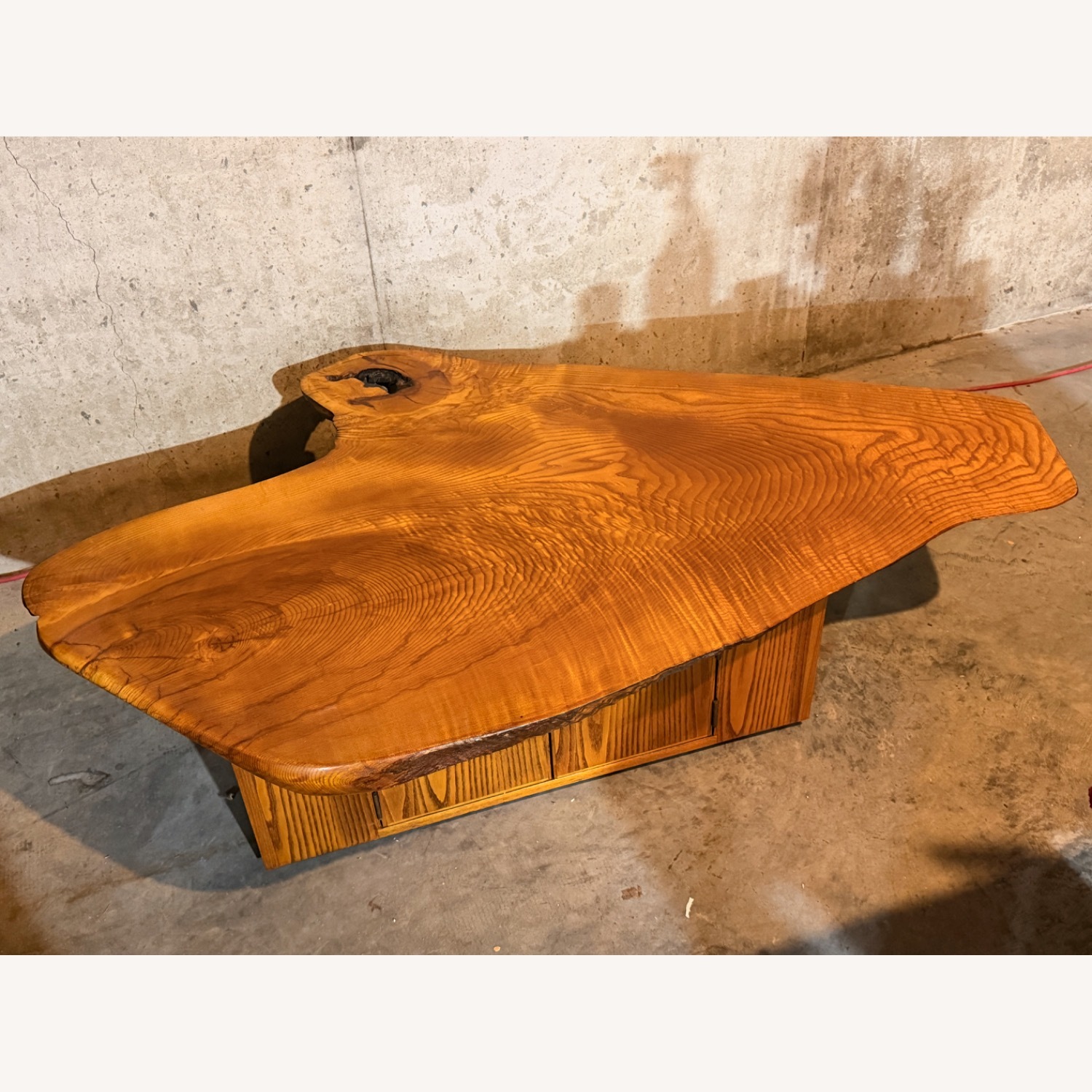 Live-Edge Curly Maple Single Slab Coffee Table - image-2