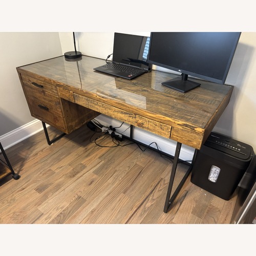 Used Nadeau Furniture Light Brown Wood Desk for sale on AptDeco