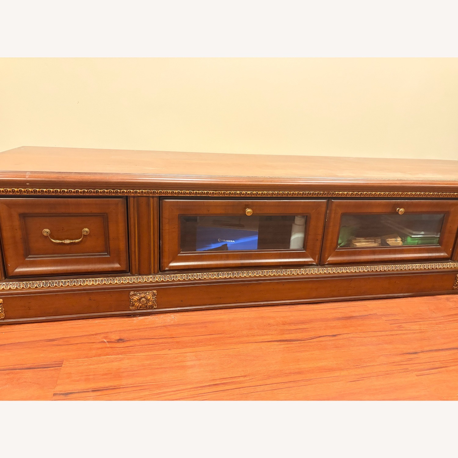 Dark Brown Wood Media Storage - image-2